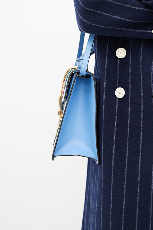 Gucci Blue & Multi Floral Sylvie Shoulder Bag