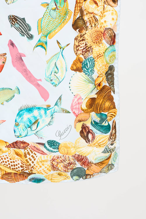 Gucci Under The Sea Silk Scarf