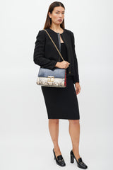 Gucci Blue & Multicolour Leather Medium Padlock Shoulder Bag