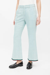 Gucci Blue & Multicolour Stripe Flare Jeans