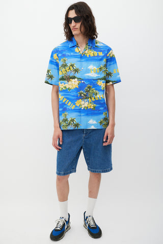 Gucci Blue & Multicolour Tropical Shirt