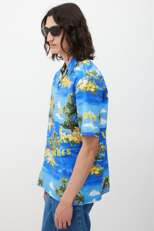 Gucci Blue & Multicolour Tropical Shirt