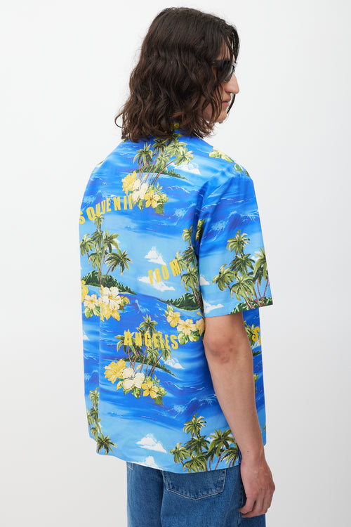 Gucci Blue & Multicolour Tropical Shirt