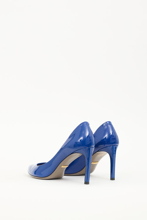 Gucci Blue Patent Leather Pump