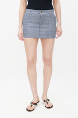 Gucci Blue & White Striped Mini Skirt