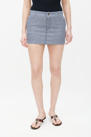 Gucci Blue & White Striped Mini Skirt