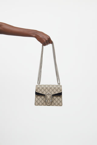 Gucci Beige and Black Mini Supreme Dionysus Bag