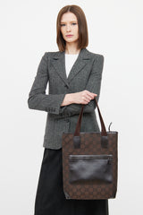 Gucci Brown GG Supreme Tall Tote Bag