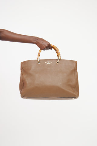Gucci Brown Bamboo Shopper Tote Bag