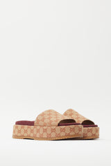 Gucci Brown & Burgundy GG Platform Slide