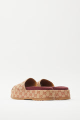 Gucci Brown & Burgundy GG Platform Slide