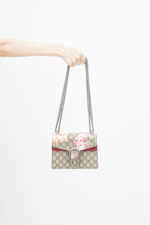 Gucci Brown & Burgundy Mini Dionysus Bloom Crossbody Bag
