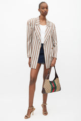 Gucci Brown Canvas & Leather Monogram Jackie 1961 Bag