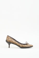 Gucci Brown Coated Canvas GG Pump