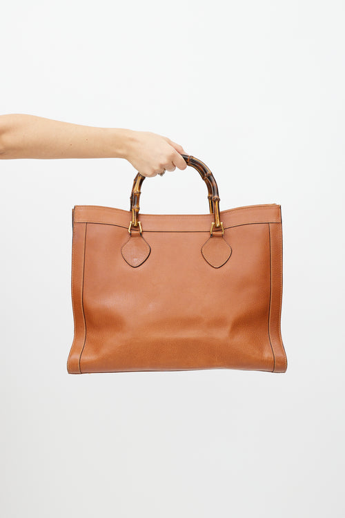 Gucci Brown Diana Bamboo Leather Tote