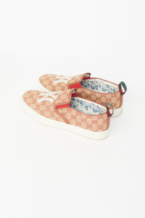 Gucci Brown GG Canvas & Embroidered NY Sneaker
