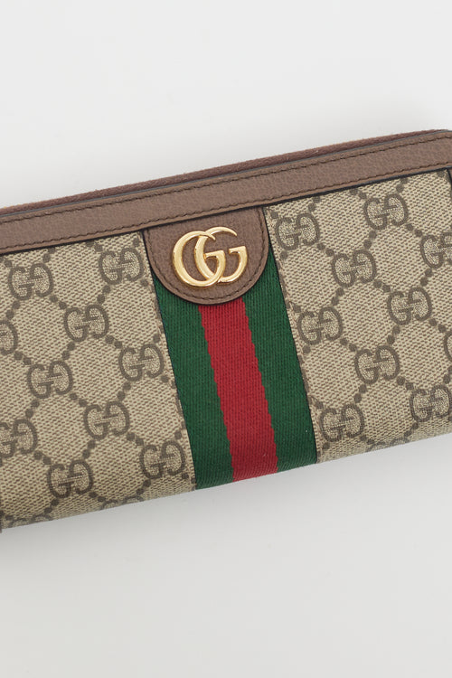Gucci Brown & Multi GG Supreme Ophidia Wallet