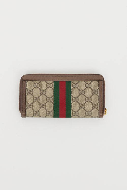 Gucci Brown & Multi GG Supreme Ophidia Wallet