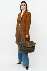 Gucci Brown & Gold 1973 Suede Bag