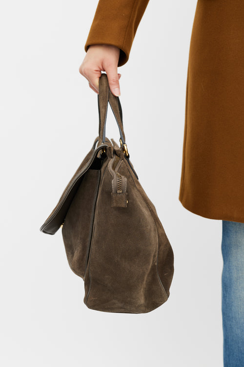 Gucci Brown & Gold 1973 Suede Bag