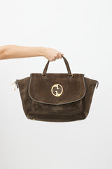 Gucci Brown & Gold 1973 Suede Bag