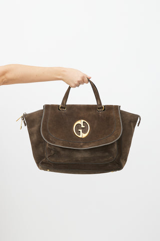 Gucci Brown & Gold 1973 Suede Bag