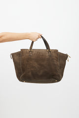 Gucci Brown & Gold 1973 Suede Bag