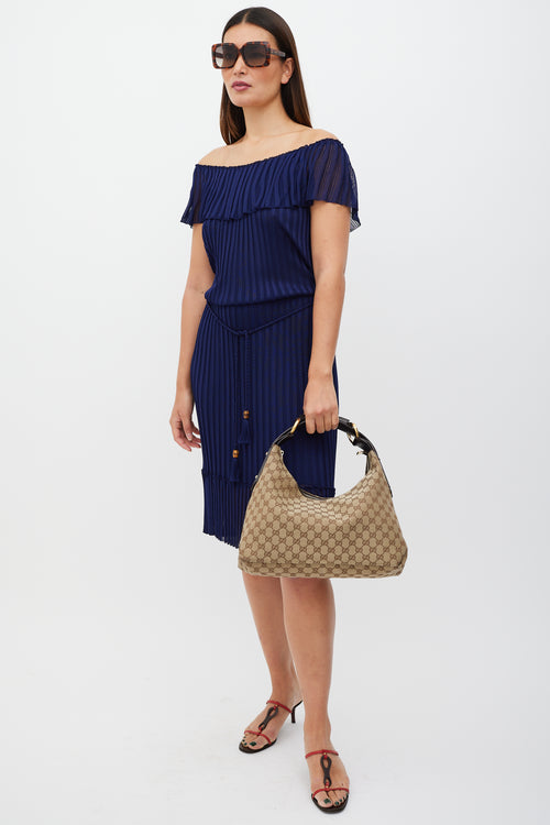 Gucci Brown & Gold Monogram Shoulder Bag