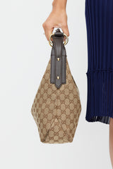 Gucci Brown & Gold Monogram Shoulder Bag