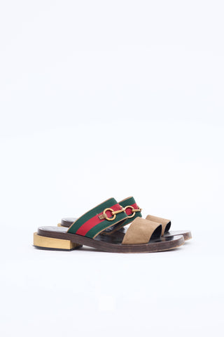 Gucci Webbed Buckle Sandal