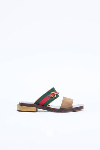 Gucci Webbed Buckle Sandal