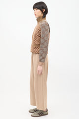 Gucci Brown Jacquard GG Panelled Jacket