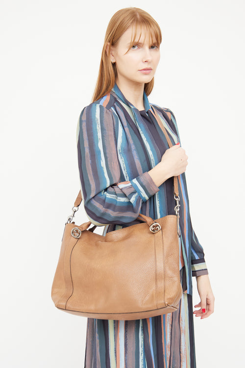 Gucci Brown Leather Miss GG Shoulder Bag