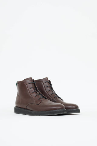 Gucci Leather Lace Up Boot