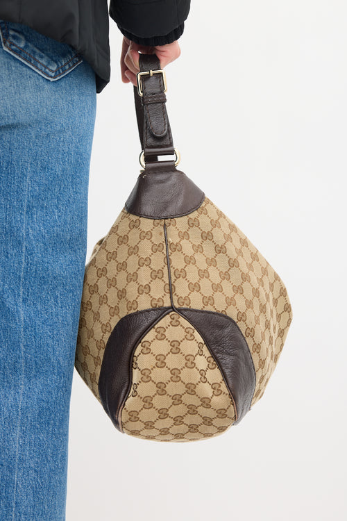 Gucci Brown Leather Charlotte Monogram Bag