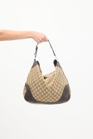 Gucci Brown Leather Charlotte Monogram Bag