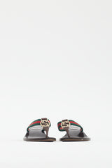 Gucci Brown Leather GG Heeled Sandal