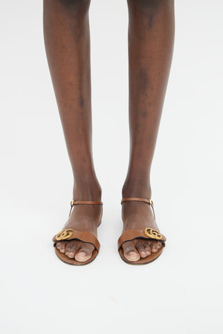 Gucci Brown GG Marmont Wrap Sandal