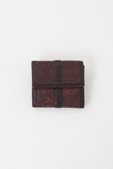 Gucci Brown & Gold Leather Buckle Bifold Wallet