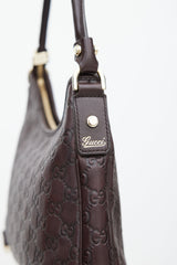 Gucci Brown Leather Guccissima Monogram Abbey Bag