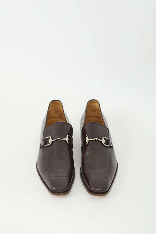 Gucci Brown Leather Hardware Loafer