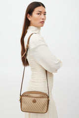 Gucci Brown Leather & Ophidia Crossbody Bag