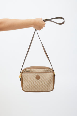 Gucci Brown Leather & Ophidia Crossbody Bag