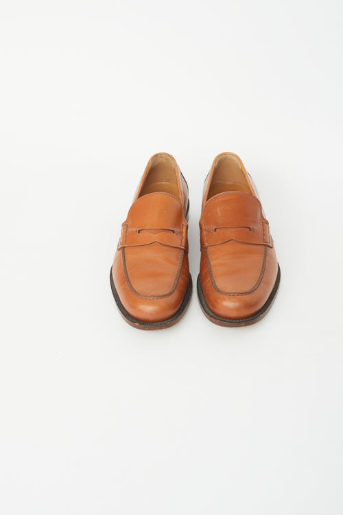 Gucci Brown Leather Pull Tab Loafer