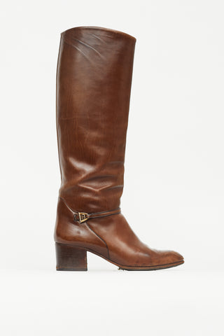 Gucci Brown Leather Riding Boot