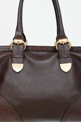 Gucci Brown Leather Signoria Monogram Tote