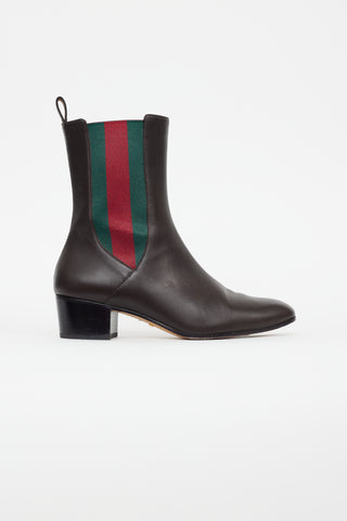Gucci Brown Leather Chelsea Ankle Boot