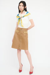 Gucci Leather Belted Skirt