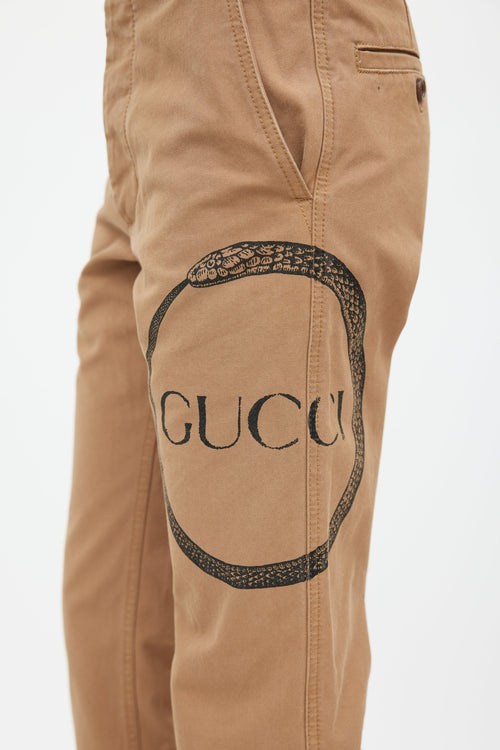 Gucci Brown Logo Chino Pant