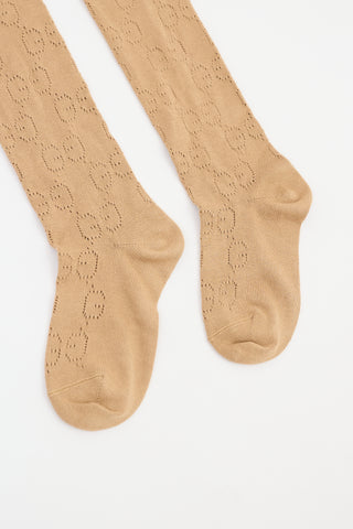 Gucci Beige & Multi Striped GG Monogram Socks